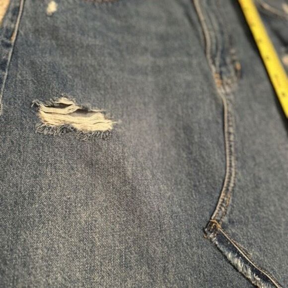 FREE PEOPLE WE THE FREE Hallie Blue Denim Distressed Mini Skirt Size 27 NWOT - Picture 7 of 11